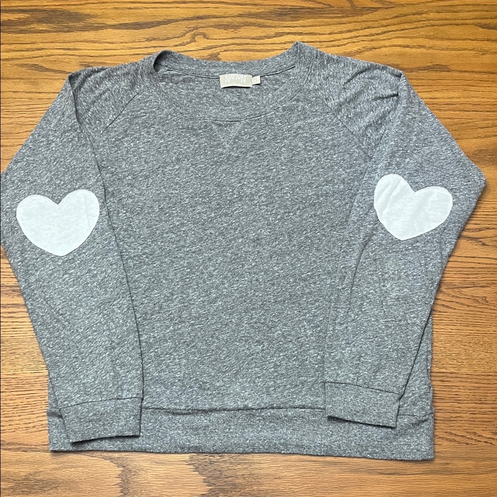 Gray Women's Heart Elbow-Patch Sweatshirt